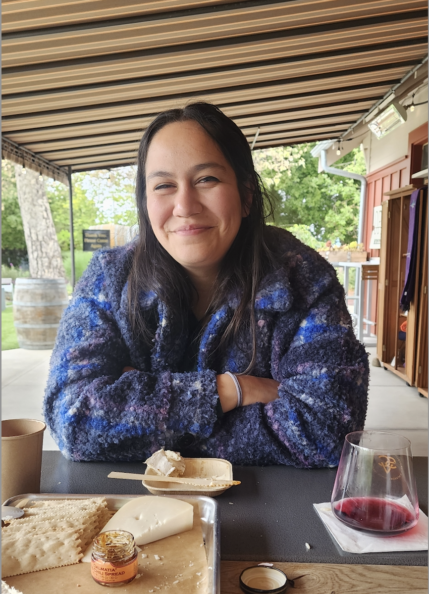 Founder enjoying a meal with artisanal foods